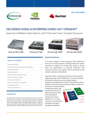 NVIDIA AI Enterprise 在 Supermicro 服务器上搭载 Red Hat Openshift